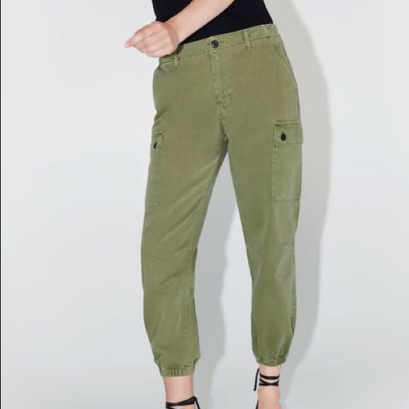 Zara khaki ZW premium cargo pants - Picture 3 of 5